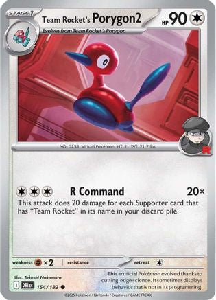 Team Rocket's Porygon2 154/182 Reverse Holo | Destined Rivals | Pokemon Card