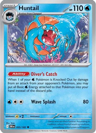 Huntail 55/182 Reverse Holo | Destined Rivals | Pokemon Card