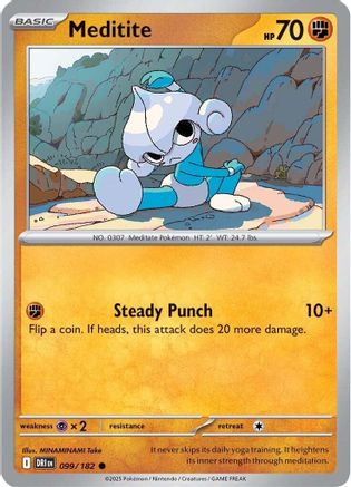 Meditite 99/182 Reverse Holo | Destined Rivals | Pokemon Card