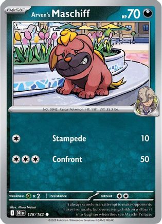 Arven's Maschiff 138/182 Reverse Holo | Destined Rivals | Pokemon Card