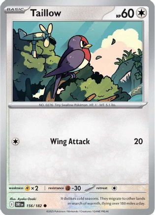 Taillow 156/182 Reverse Holo | Destined Rivals | Pokemon Card