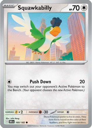 Squawkabilly 160/182 Reverse Holo | Destined Rivals | Pokemon Card