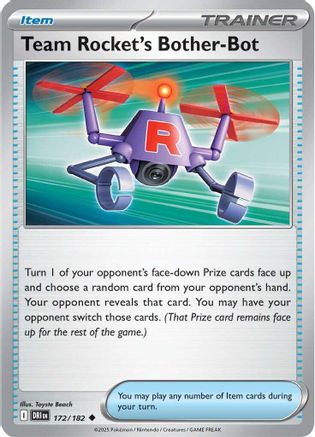 Team Rocket's Bother-Bot 172/182 Reverse Holo | Destined Rivals | Pokemon Card