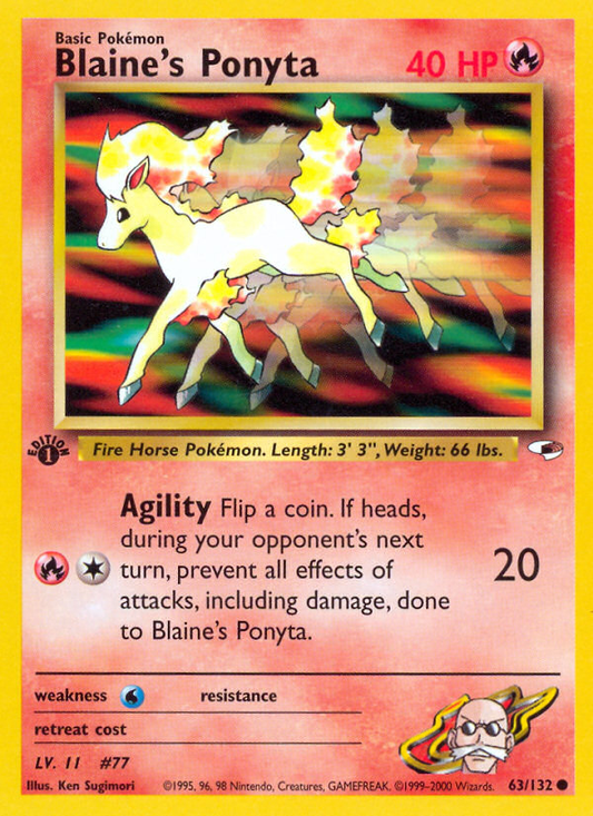 Blaine's Ponyta 63/132 Common | Gym Heroes | Pokemon Card