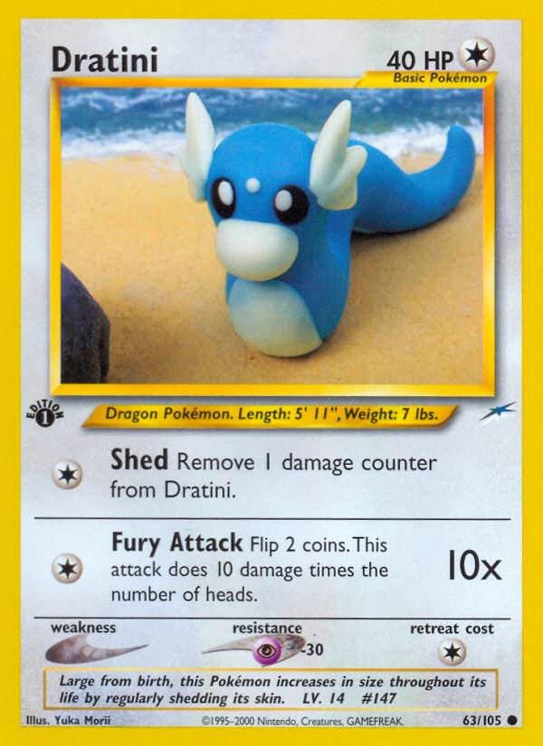 Dratini 63/105 Common | Neo Destiny | Pokemon Card