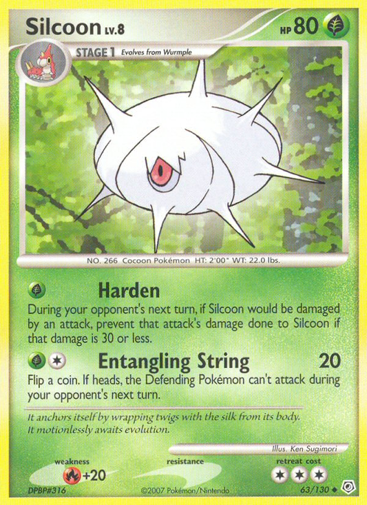 Silcoon 63/130 Uncommon | Diamond & Pearl | Pokemon Card