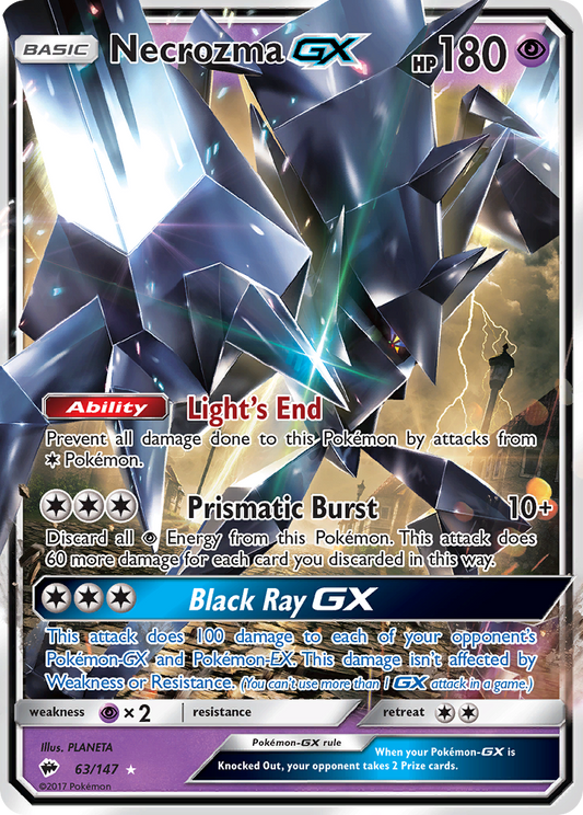 Necrozma-GX 63/147 Rare Holo GX | Burning Shadows | Pokemon Card