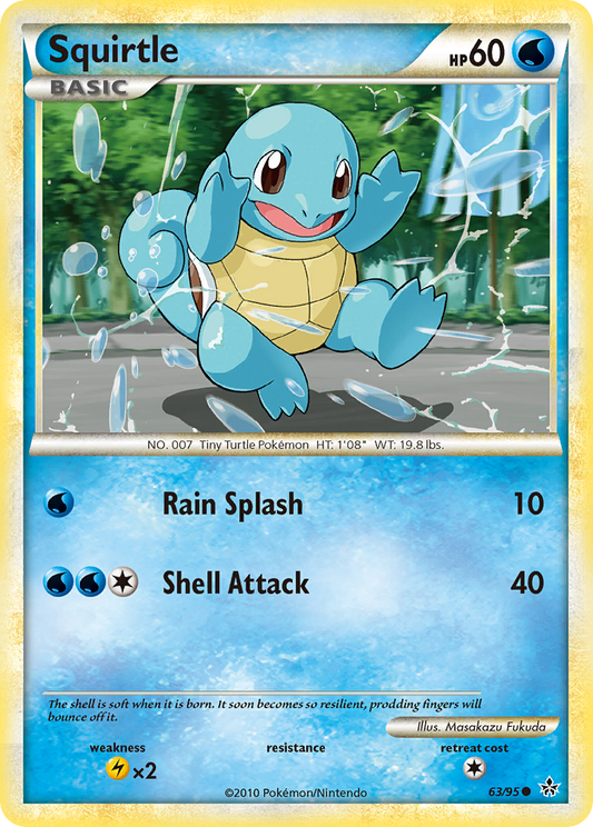 Squirtle 63/95 Common | HS—Unleashed | Pokemon Card