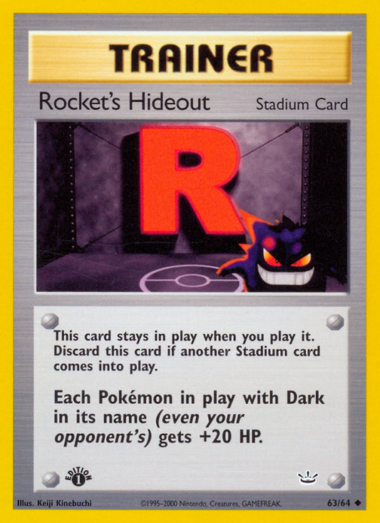 Rocket's Hideout 63/64 Uncommon | Neo Revelation | Pokemon Card