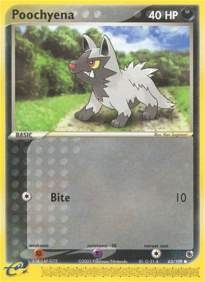Poochyena 63/109 Common | Ruby & Sapphire | Pokemon Card