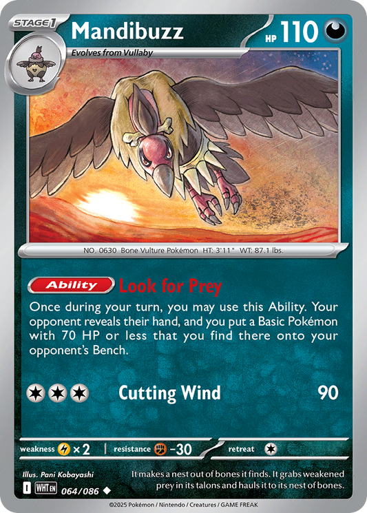Mandibuzz 64/86 Uncommon | White Flare | Pokemon Card