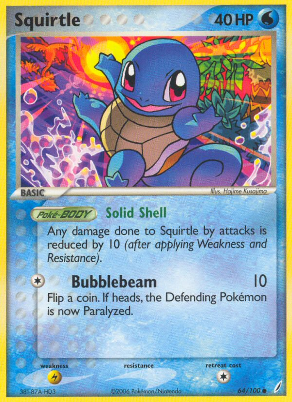 Squirtle 64/100 Common | Crystal Guardians | Pokemon Card