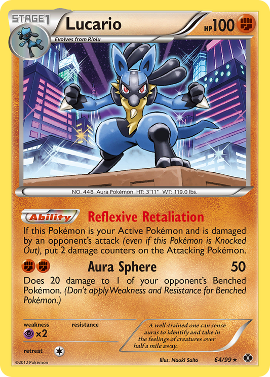 Lucario 64/99 Rare Holo | Next Destinies | Pokemon Card
