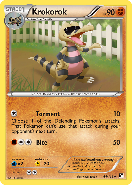 Krokorok 64/114 Uncommon | Black & White | Pokemon Card