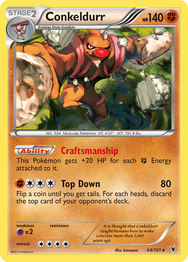 Conkeldurr 64/101 Rare Holo | Noble Victories | Pokemon Card