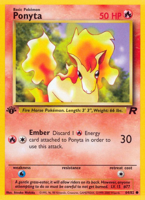 Ponyta 64/82 Common | Team Rocket | Pokemon Card