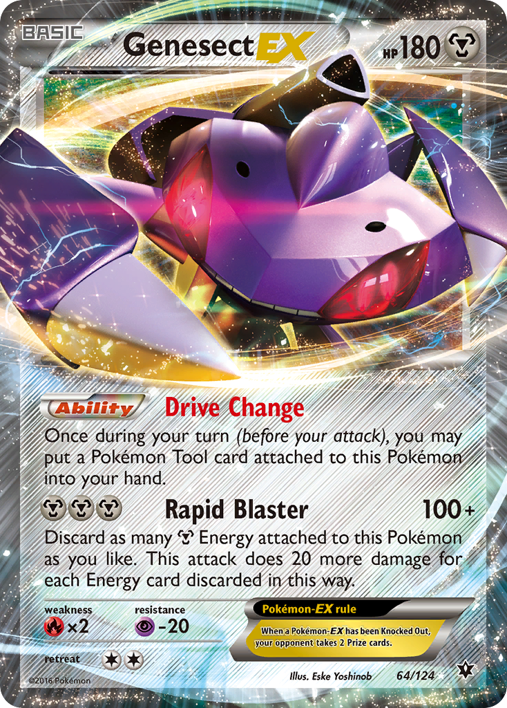 Genesect-EX 64/124 Rare Holo EX | Fates Collide | Pokemon Card