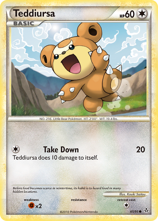 Teddiursa 65/95 Common | HS—Unleashed | Pokemon Card