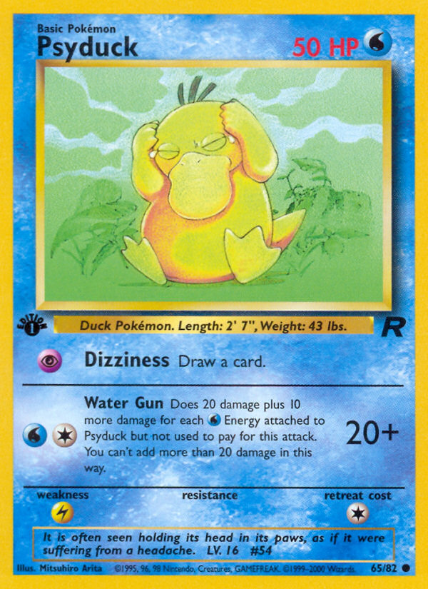 Psyduck 65/82 Common | Team Rocket | Pokemon Card