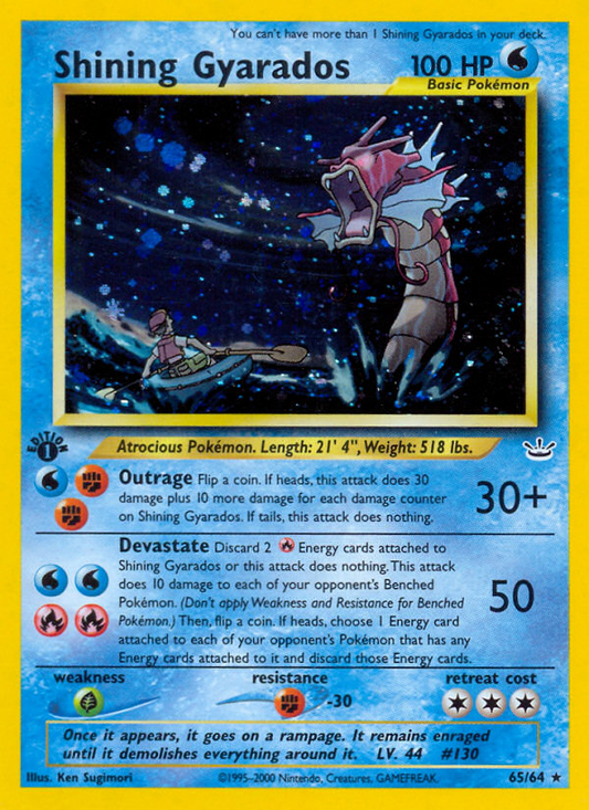 Shining Gyarados 65/64 Rare Shining | Neo Revelation | Pokemon Card