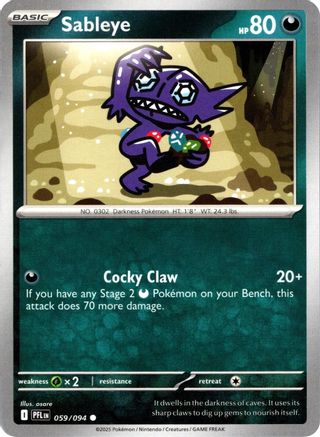 Sableye 59/94 Reverse Holo | Phantasmal Flames | Pokemon Card