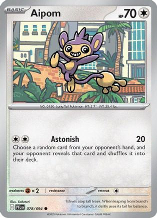 Aipom 78/94 Reverse Holo | Phantasmal Flames | Pokemon Card