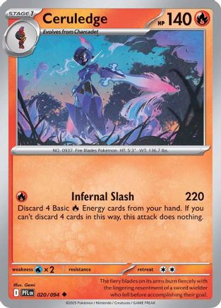 Ceruledge 20/94 Reverse Holo | Phantasmal Flames | Pokemon Card
