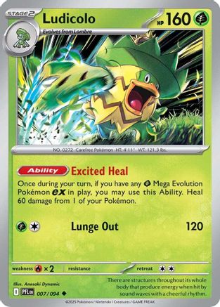 Ludicolo 7/94 Reverse Holo | Phantasmal Flames | Pokemon Card
