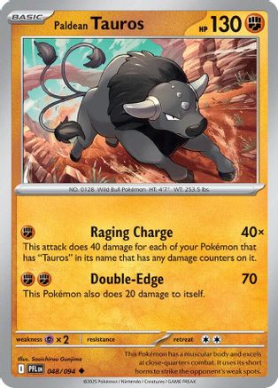 Paldean Tauros 48/94 Reverse Holo | Phantasmal Flames | Pokemon Card