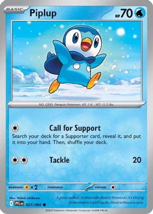 Piplup 27/94 Reverse Holo | Phantasmal Flames | Pokemon Card