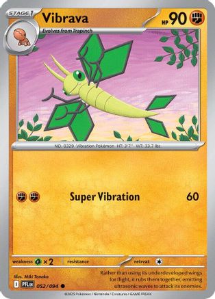 Vibrava 52/94 Reverse Holo | Phantasmal Flames | Pokemon Card