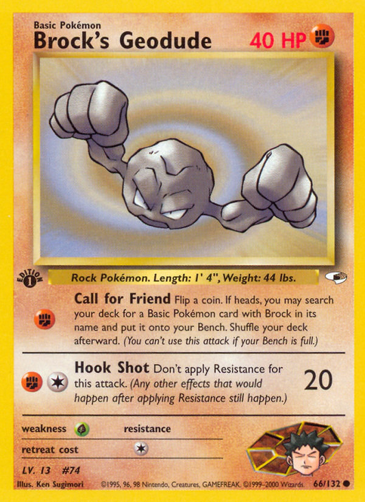 Brock's Geodude 66/132 Common | Gym Heroes | Pokemon Card