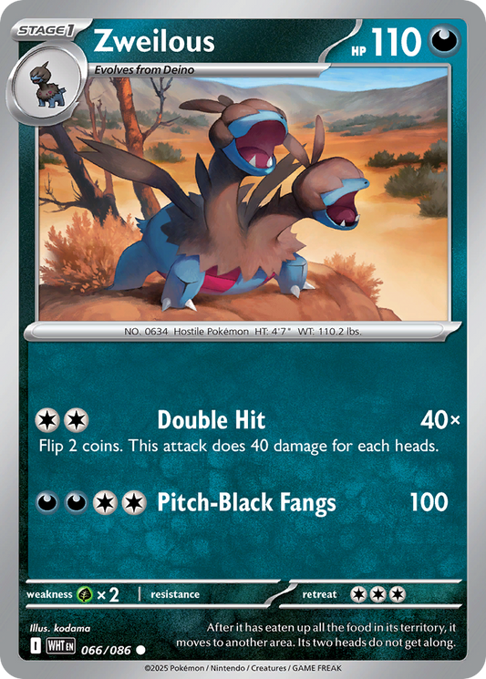 Zweilous 66/86 Common | White Flare | Pokemon Card