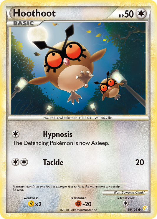 Hoothoot 66/123 Common | HeartGold & SoulSilver | Pokemon Card