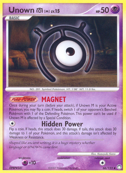 Unown [M] 66/123 Uncommon | Mysterious Treasures | Pokemon Card