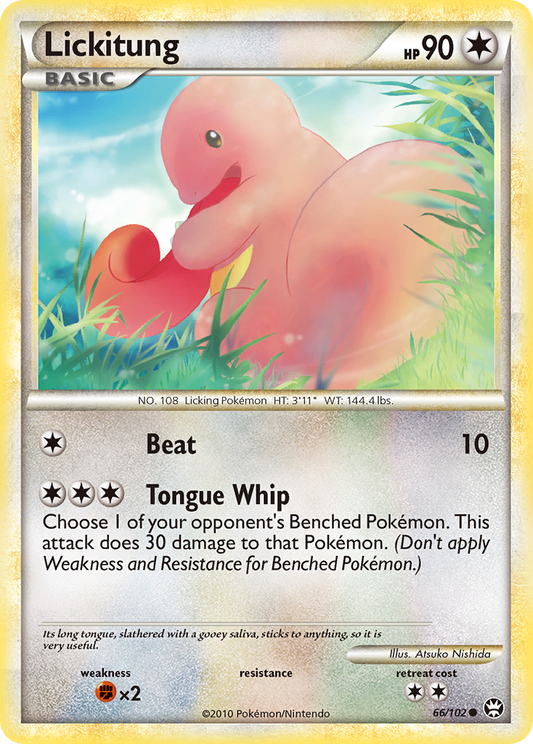 Lickitung 66/102 Common | HS—Triumphant | Pokemon Card