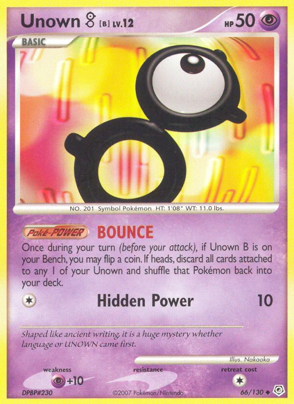 Unown [B] 66/130 Uncommon | Diamond & Pearl | Pokemon Card