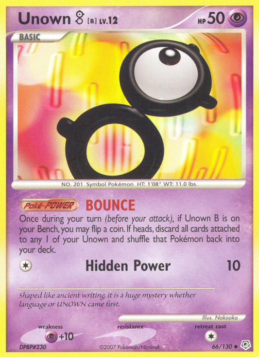 Unown [B] 66/130 Uncommon | Diamond & Pearl | Pokemon Card