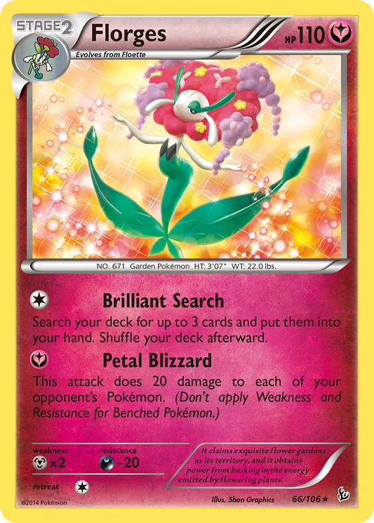 Florges 66/106 Rare Holo | Flashfire | Pokemon Card