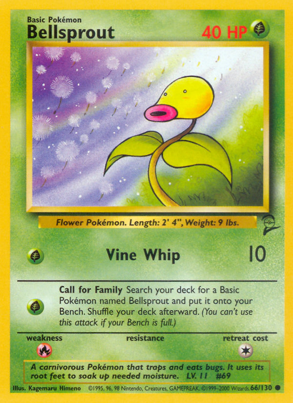 Bellsprout 66/130 Common | Base Set 2 | Pokemon Card