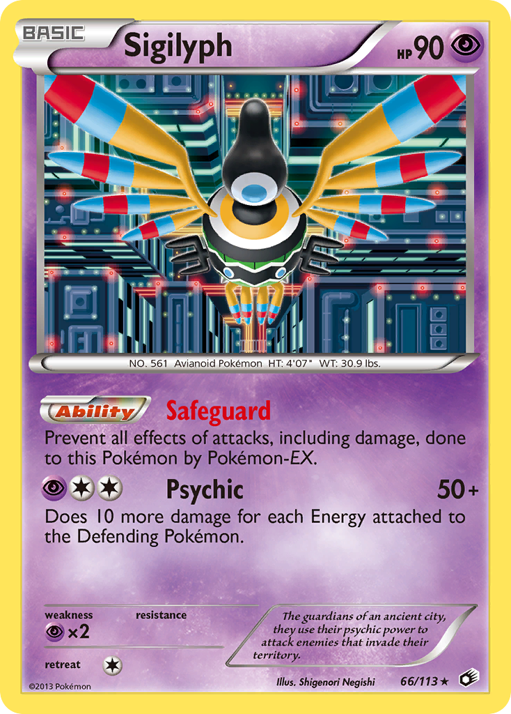 Sigilyph 66/113 Rare Holo | Legendary Treasures | Pokemon Card