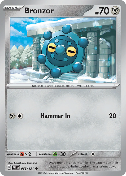 Bronzor 66/131 Pokeball Holo | Prismatic Evolutions | Pokemon Card