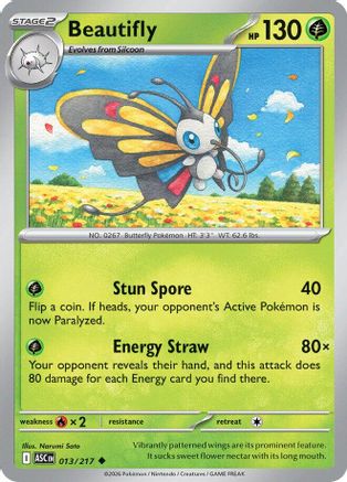 Beautifly 13/217 Reverse Holo | Ascended Heroes | Pokemon Card