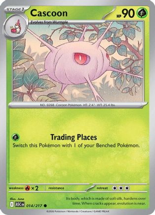 Cascoon 14/217 Reverse Holo | Ascended Heroes | Pokemon Card