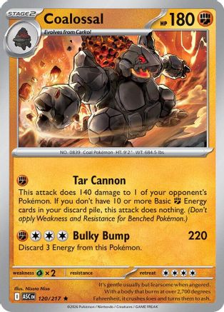 Coalossal 120/217 Reverse Holo | Ascended Heroes | Pokemon Card