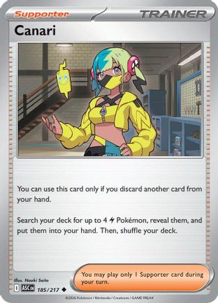 Canari 185/217 Reverse Holo | Ascended Heroes | Pokemon Card