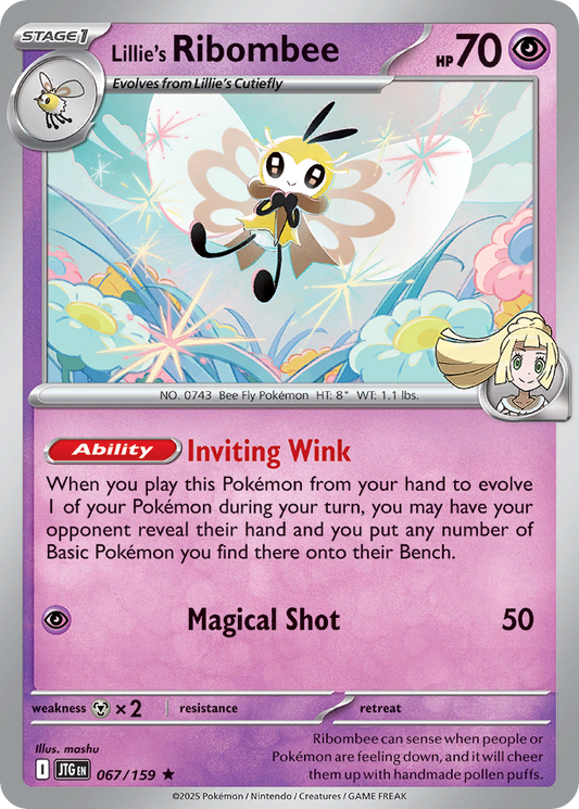 Lillie's Ribombee 67/159 Rare | Journey Together | Pokemon Card