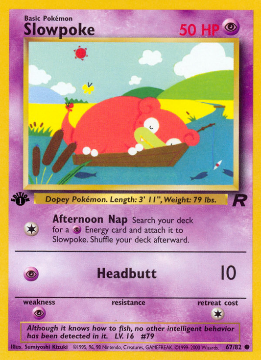 Slowpoke 67/82 Common | Team Rocket | Pokemon Card