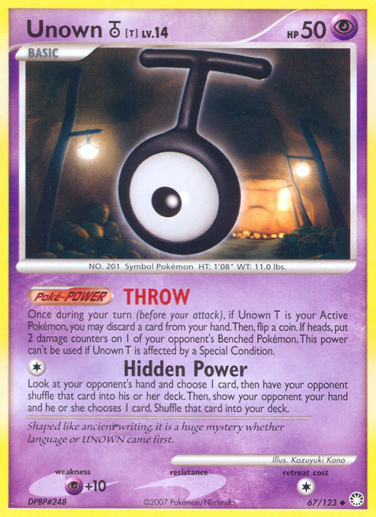 Unown [T] 67/123 Uncommon | Mysterious Treasures | Pokemon Card