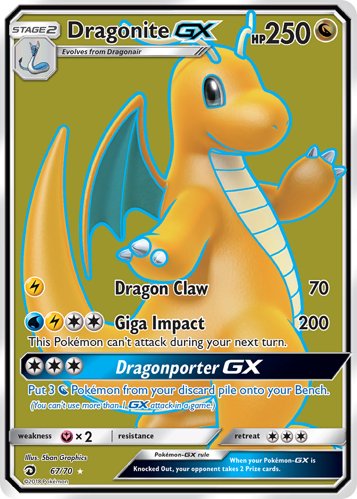 Dragonite-GX 67/70 Rare Ultra | Dragon Majesty | Pokemon Card